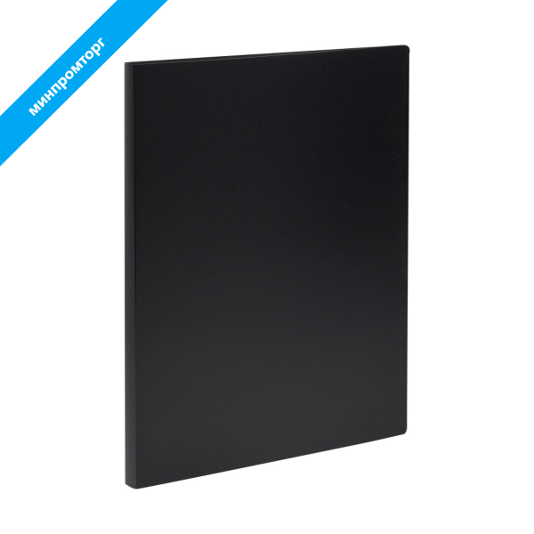 Папка с пружинным скоросшивателем СТАММ А4, 14мм, 500мкм, пластик, черная ММ-32220 343157