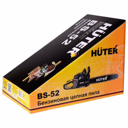 Бензопила HUTER BS-52, 2800 Вт, 3800 об/мин, длина шины 50 см, объем двигателя 52 см3, 3,8 л.с., 70/6/3 671201 - МСК «Форвард»