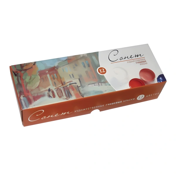 Гуашь художественная "Сонет", 12 цветов по 40 мл, 3641064 190404