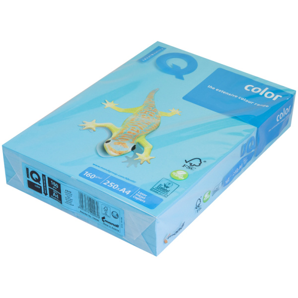 Бумага IQ "Color intensive" А4, 160г/м2, 250л. (светло-синий) AB48 086638