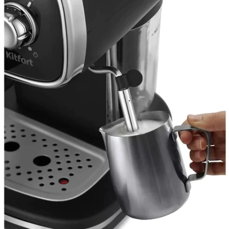 Кофеварка рожковая KITFORT КТ-736, 1100 Вт, объем 1,2 л, 15 бар, ручной капучинатор, черная 458166 - МСК «Форвард»