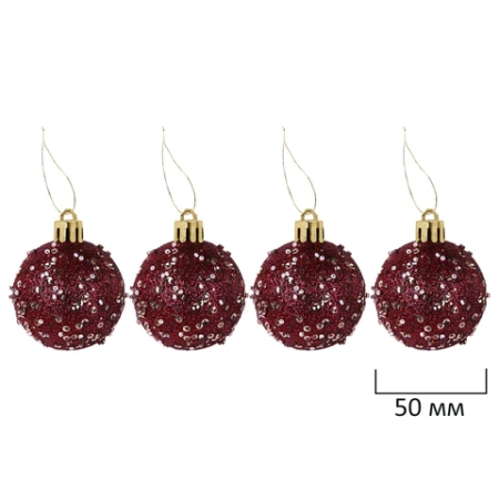 Шары елочные НАБОР 54 предмета "Burgundy Style", пластик, бордо, ЗОЛОТАЯ СКАЗКА, 592591 - МСК «Форвард»