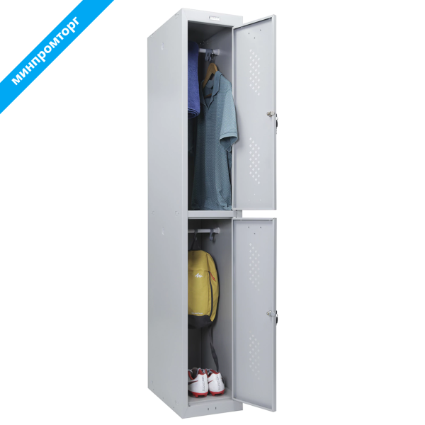 Шкаф металлический для одежды BRABIX LK 12-30, 2 секции, (в1830*ш300*г500мм;18кг), 291133 S230BR4211