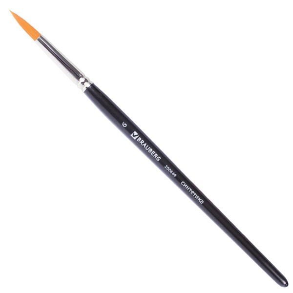 Кисть художественная проф. BRAUBERG ART CLASSIC, синтетика жесткая, плоская, № 10, длинная ручка 200667