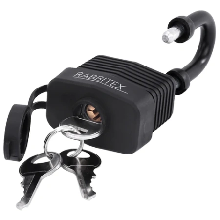 Замок навесной стальной 40 мм "Всепогодный", оцинкованный, прорезиненный, 3 ключа, RABBITEX (РАББИТЕКС), 671300 - МСК «Форвард»