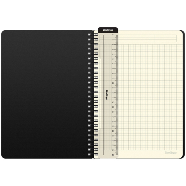 Бизнес-тетрадь В5+, 80л., Berlingo "Steel&Style", клетка, на гребне, 80г/м2, пластик. (полифом) обложка, линейка-закладка, синяя WNt_B5002 320791 - МСК «Форвард»