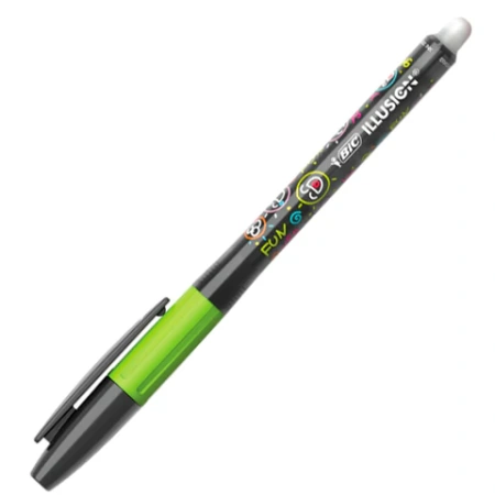 Ручка стираемая гелевая с грипом BIC "Gelocity Illusion", ЧЕРНАЯ, корпус черный, линия 0,3 мм, 516523 144419 - МСК «Форвард»