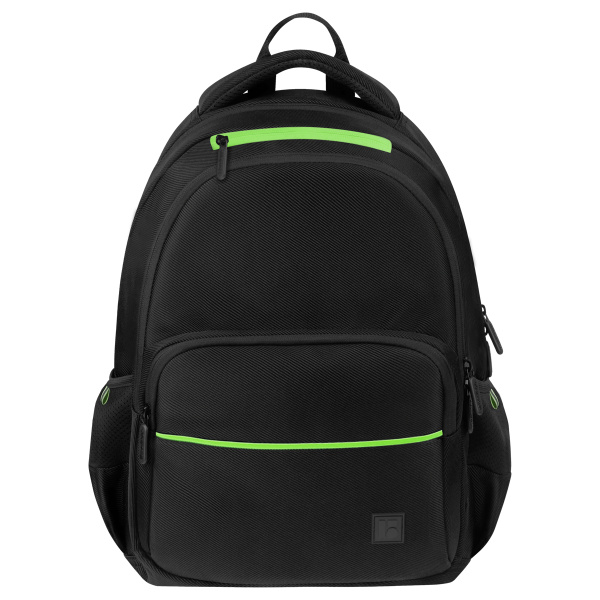 Рюкзак Berlingo U3 "Black-green" 41*29,5*13см, 2 отделения, 4 кармана, эргономичная спинка RU-U3-1060 368697