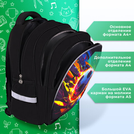 Рюкзак BRAUBERG KIDS MIND с пеналом в комплекте, 2 отделения, "Football", 40х28х18 см, 273178 - МСК «Форвард»