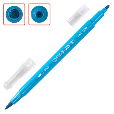 Фломастеры двусторонние с кистью 12 цветов (кисть/классический), СУПЕРКЕЙС, BRAUBERG KIDS, 152188 - МСК «Форвард»