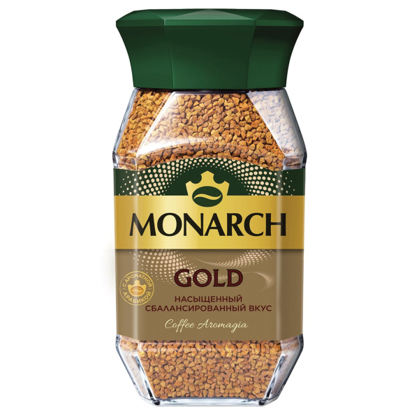 Кофе растворимый MONARCH "Gold" 190 г, стеклянная банка, сублимированный, 8051789 622380