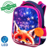 Ранец BRAUBERG PREMIUM, 2 отделения, с брелоком, "Cute fox", LED-ЛАМПОЧКИ, 38х29х16 см, 272019 - МСК «Форвард»