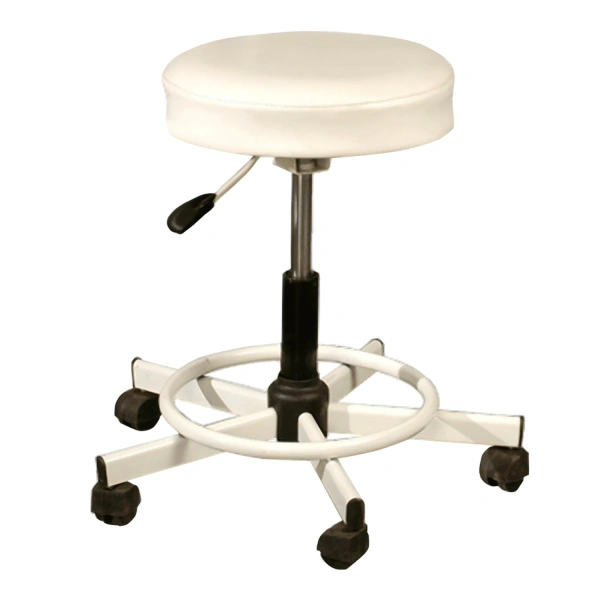 Стул кресло оператора РС12, без спинки, без подлокотников, кожзам, белое,РС01.00.12 б/сп 531644