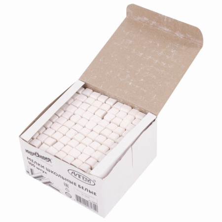 Мел белый квадратный 100 штук, ЮНЛАНДИЯ (Алгем), картонная упаковка, 229070 - МСК «Форвард»