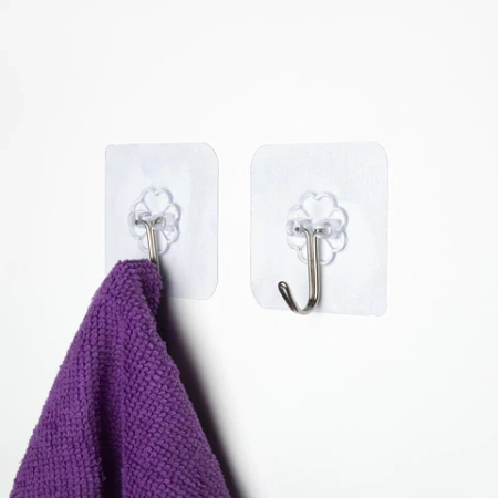 Крючки самоклеящиеся универсальные 6х6 см, КОМПЛЕКТ 10 шт., сталь + ПВХ, LAIMA Home, 608791 - МСК «Форвард»