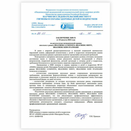 Ранец BRAUBERG SHINY, 2 отделения, с брелоком, "Glad to be cat", 38х28х14 см, 271382 - МСК «Форвард»