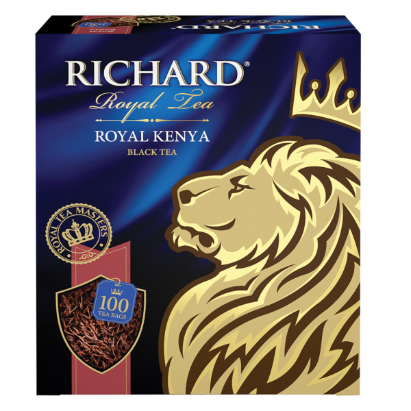 Чай RICHARD "Royal Kenya" черный кенийский, 100 пакетиков по 2 г, 622171