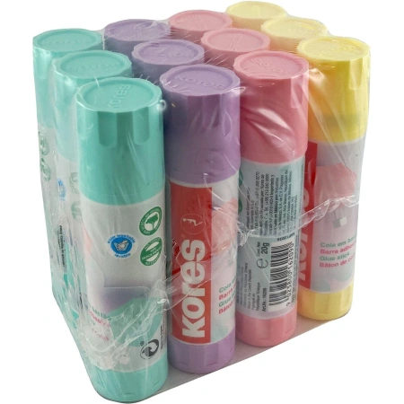 Клей-карандаш Kores Pastel 20 г ассорти:розовый, желтый, фиолетовый ,мятный 1140943 - МСК «Форвард»