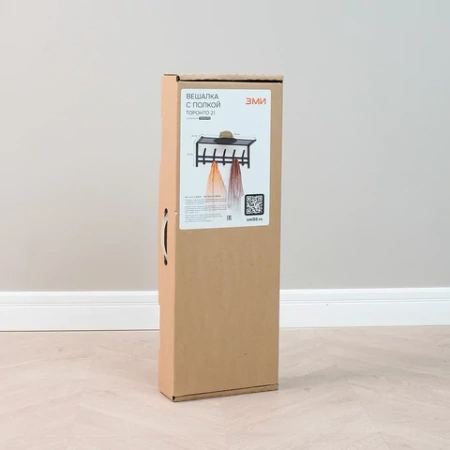 Вешалка настенная с полкой "Торонто-21", 270х670х270 мм, 5 крючков, металл, белая, ВСПТ21 Б 700937 - МСК «Форвард»