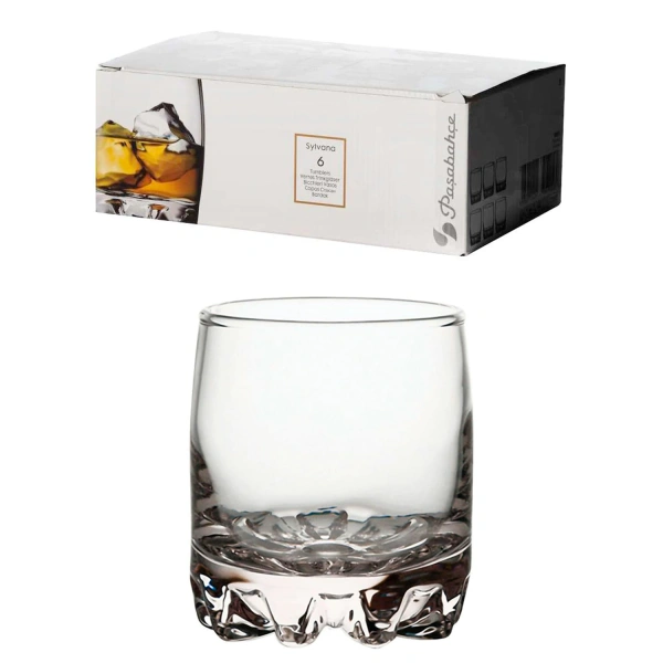 Набор стаканов, 6шт, объем 200мл, низкие, стекло, Sylvana, PASABAHCE, 42414 605199