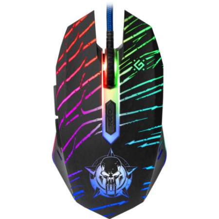 Мышь проводная игровая DEFENDER Dark Agent GM-590L, 12800 DPI, USB, 6 кнопок, оптическая, + коврик, черная, 52590 513828 - МСК «Форвард»