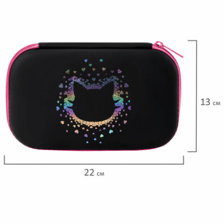 Пенал BRAUBERG SHINY, 1 отделение, 1 откидная планка, EVA, 22х13х4 см, "Pretty face", 273516 - МСК «Форвард»
