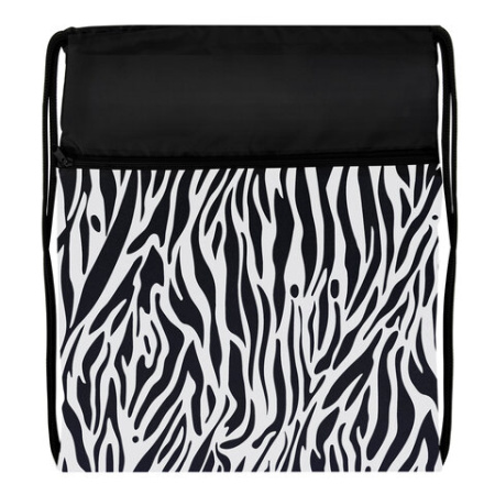 Мешок для обуви BRAUBERG БОЛЬШОЙ, с ручкой, карман на молнии, сетка, 49х41 см, "Zebra", 271611 - МСК «Форвард»