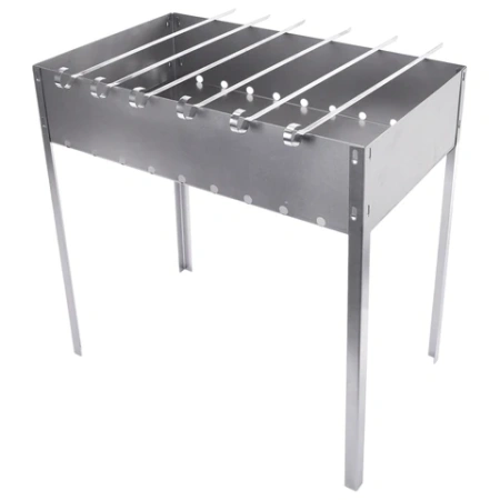 Мангал сборный стальной, размер 500х300х500 мм + 6 шампуров из нержавеющей стали, в коробке, 701728 - МСК «Форвард»