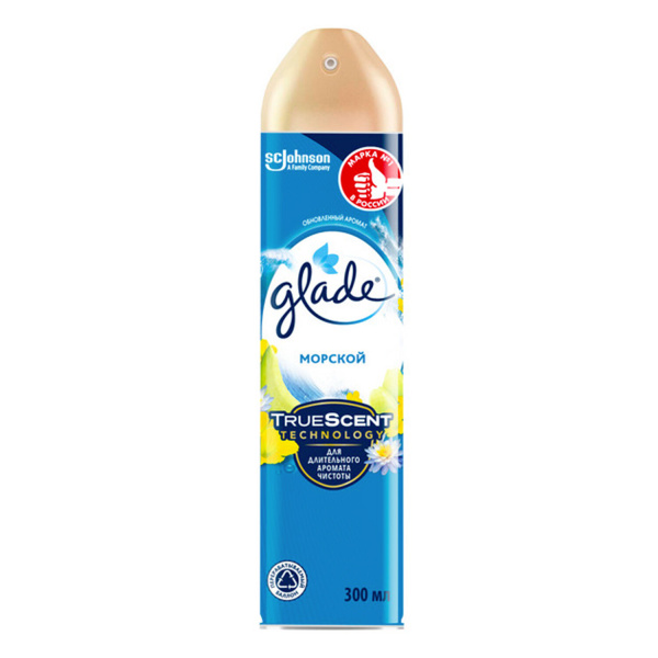 Освежитель воздуха аэрозольный 300мл GLADE "Морской", 600337