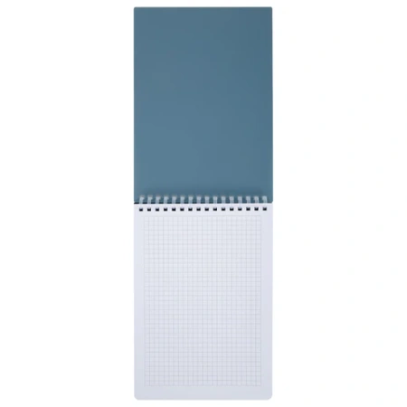 Блокнот А5, 80 л., силиконовый гребень, обложка пластик, клетка, BRAUBERG, синий, 117561 - МСК «Форвард»