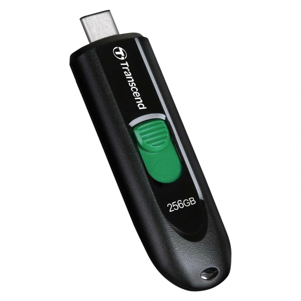 Флеш-диск 256GB TRANSCEND JetFlash 790C, разъем USB Type-С, черный/зеленый, TS256GJF790C  513651