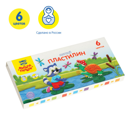 Пластилин Мульти-Пульти "Енот в сказке", 06 цветов, 72г, со стеком, картон МП_41707 328892 - МСК «Форвард»
