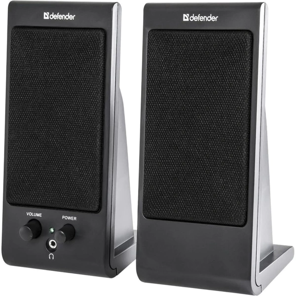 Колонки компьютерные DEFENDER SPK-165/170, 2.0, 2*2W пластик,черные, разъем для наушников 65165 510479