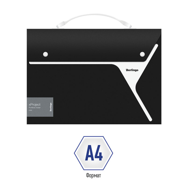 Папка-портфель 13 отделений Berlingo "xProject" А4, черная/белая, 700мкм XF4_13221 327168 - МСК «Форвард»