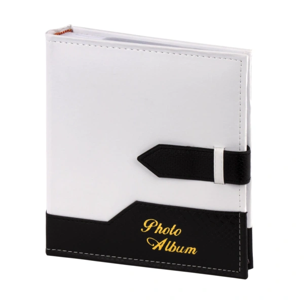 Фотоальбом BRAUBERG на 200 фото 10*15 см, под замшу, бумажные страницы, бокс, белый с черным, 391114