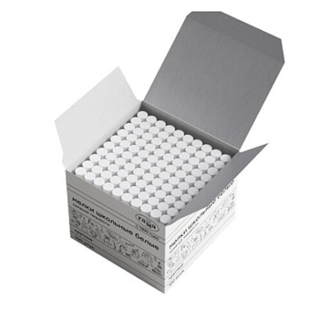 Мел белый круглый средней твердости 100 штук, ГАММА, картонная упаковка, 280120212 273014 - МСК «Форвард»