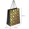 Пакет подарочный 12шт 18x10x23 см, ЗОЛОТАЯ СКАЗКА "Gold Luxury", тиснение фольгой, чёрный, 608248 - МСК «Форвард»