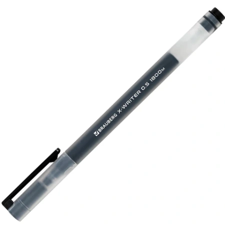 Ручки гелевые BRAUBERG X-WRITER 1800, УВЕЛИЧЕННАЯ ДЛИНА ПИСЬМА 1 800 м, ЧЕРНЫЕ, НАБОР 4 ШТУКИ, стандартный узел 0,5 мм, 144136 - МСК «Форвард»