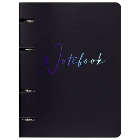 Тетрадь на кольцах А5 160х212 мм, 120 листов, картон, выборочный лак, клетка, BRAUBERG, "Notebook", 404732 - МСК «Форвард»