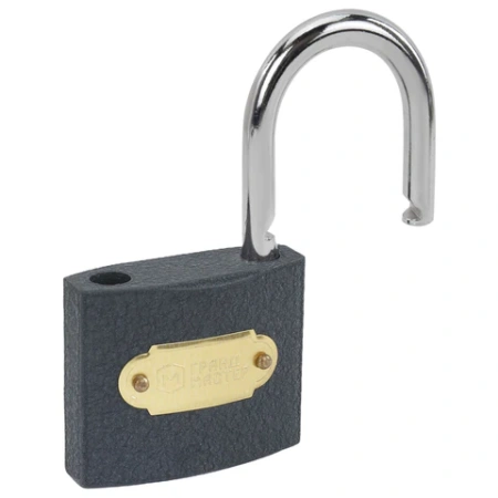 Замок навесной чугунный "Стандарт", ширина 50 мм, английский, 3 ключа, ГРАНДМАСТЕР, 671292 - МСК «Форвард»