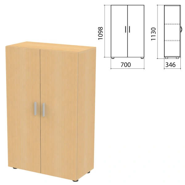 Шкаф закрытый "Канц", 700х350х1130мм, цвет бук (КОМПЛЕКТ) 980029