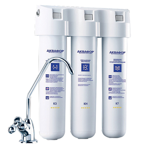 Фильтр для воды АКВАФОР Кристалл Н, для холодной воды, 3 ступени, ресурс 6000л, кран в комплекте 205 605417