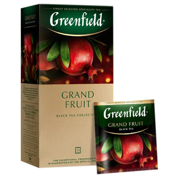 Чай GREENFIELD "Grand Fruit" черный с гранатом, гибискусом, розмарином,25 пак. в конв. по 1,5г,13874 621970