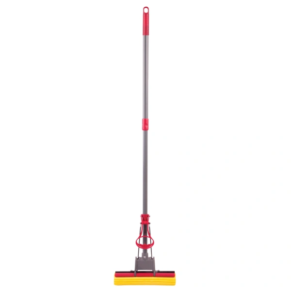 Швабра самоотжимная, роликовый отжим, насадка PVA 27см, телескоп. черенок 70-125см, LAIMA, 603596