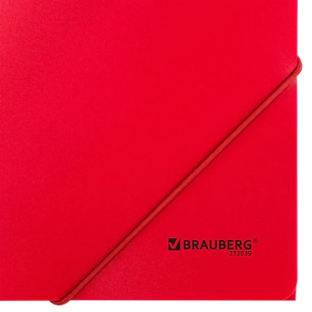Папка на резинках А4 BRAUBERG UNIVERSAL, красная, до 300 листов, 0,5 мм, 273039 - МСК «Форвард»