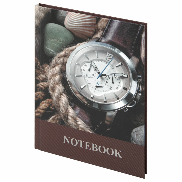 Блокнот МАЛЫЙ ФОРМАТ 110х147мм, А6, 80л, твердый, клетка, выборочный лак, BRAUBERG, Время, 123242