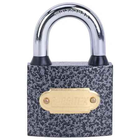 Замок навесной чугунный "Влагонепроницаемый", ширина 50 мм, полимерное покрытие, английский, 3 ключа, RABBITEX (РАББИТЕКС), 671297 - МСК «Форвард»