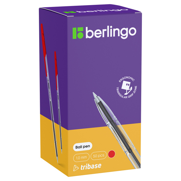 Ручка шариковая Berlingo "Tribase" красная, 1,0мм CBp_10903 265889 - МСК «Форвард»