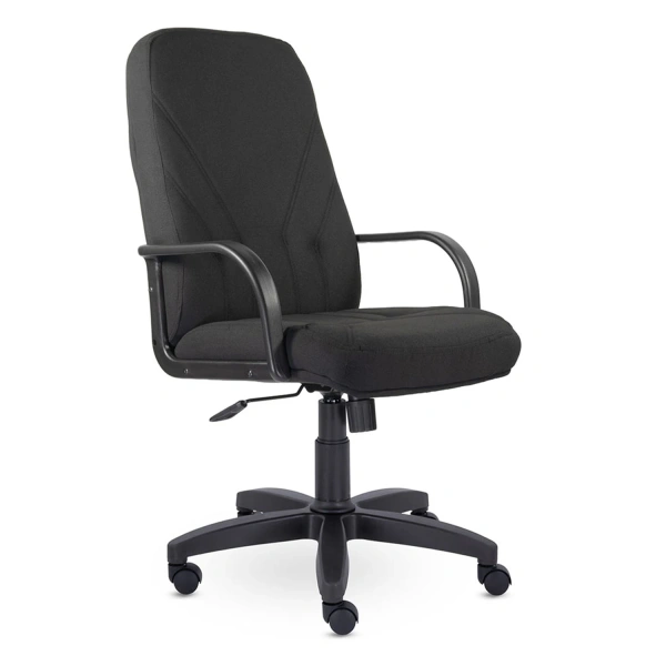 Кресло офисное "Менеджер", ткань, монолитный каркас, черное С-11,  В-14 530069