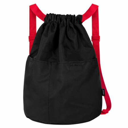 Рюкзак спортивный мешок HEIKKI PACK (ХЕЙКИ), 2 отделенения, увеличенный объем, 40х35 см, черно-красный, 272420 - МСК «Форвард»